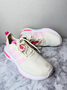 Adidas Cloudfoam Pure 2.0 Women’s Running Athletic Sneakers Shoes 4.5 Cream Pink